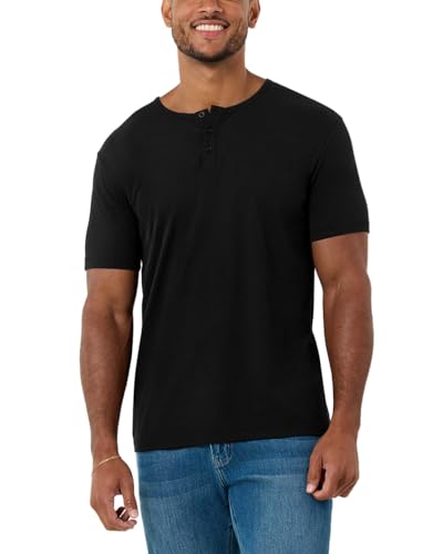 INTO THE AM Premium Henley Shirts for Men - Casual Short
